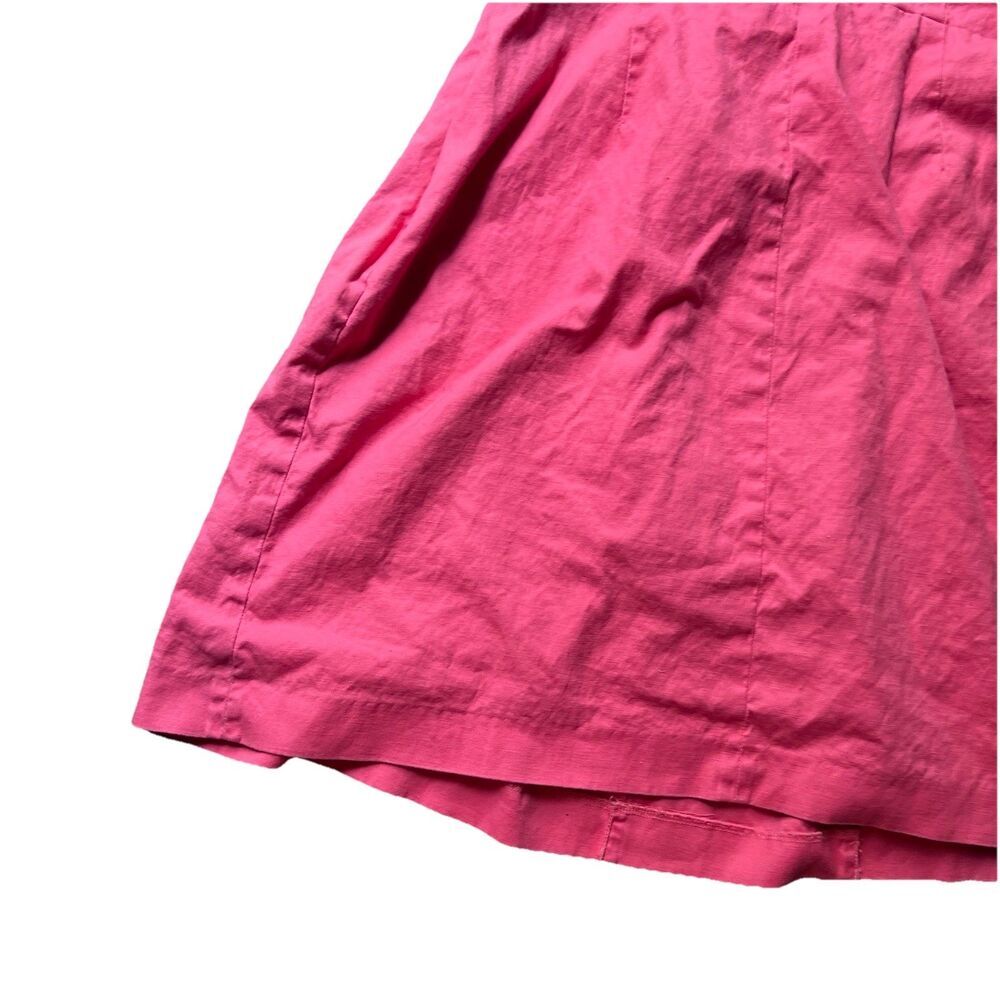 LL Bean Freeport Maine Button Front Sleeveless Pleated Dress Salmon Size 12P - Picture 9 of 13